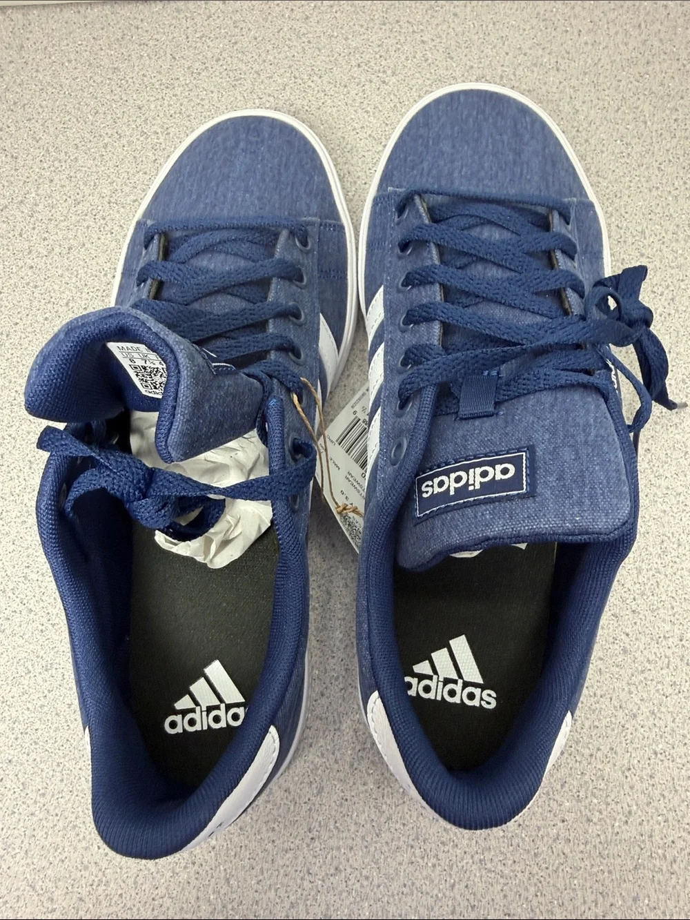 adidas Navy and White Low-Top Casual Sneakers